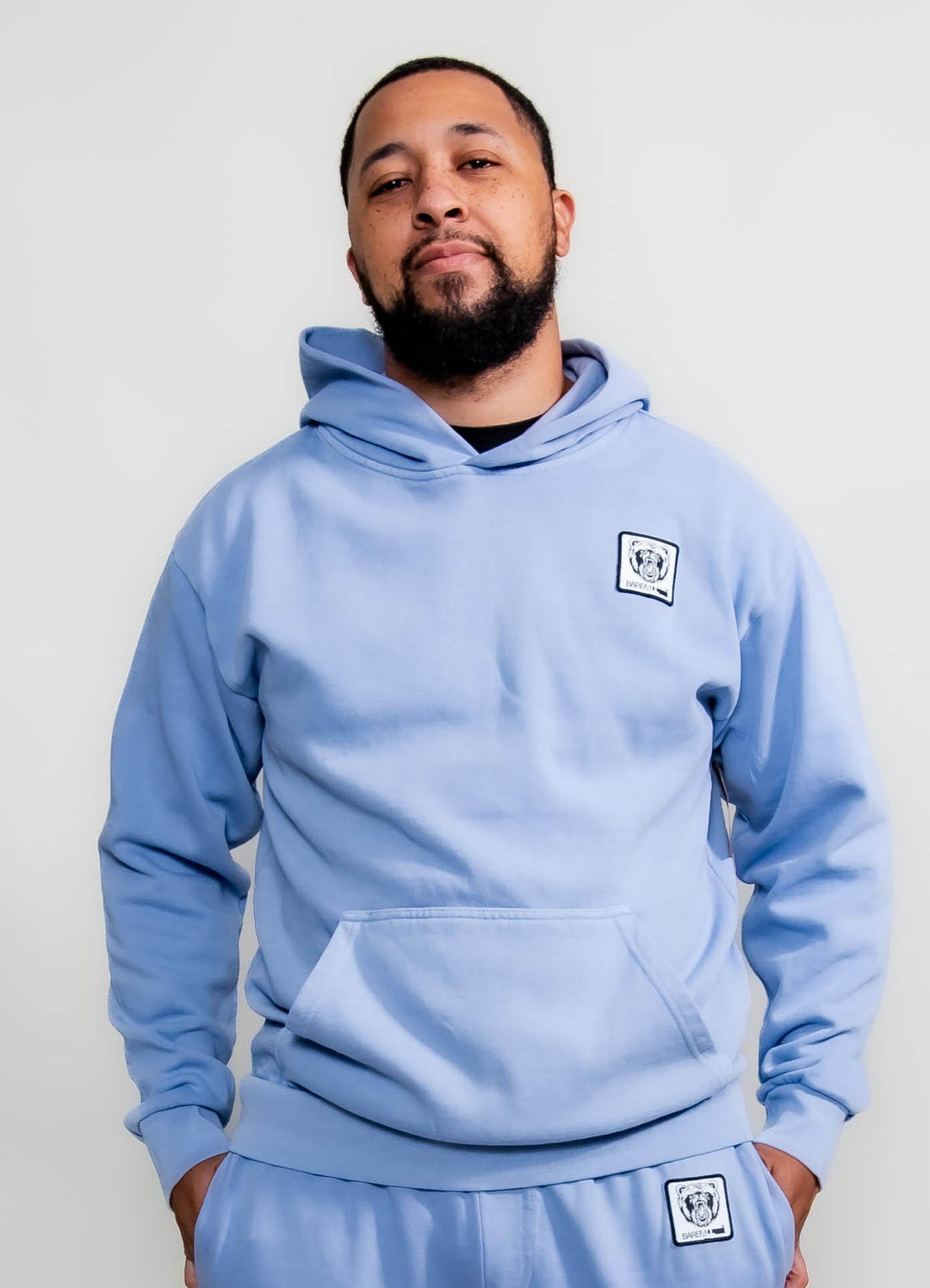 Bare All Patch Hoodie Powder Blue