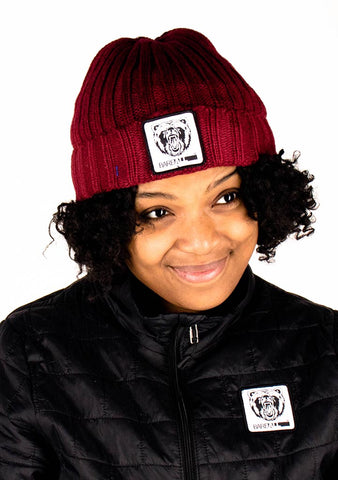 Beanie Hat (Maroon) - Bare All Clothing