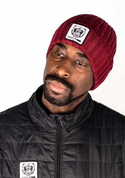 Beanie Hat (Maroon) - Bare All Clothing