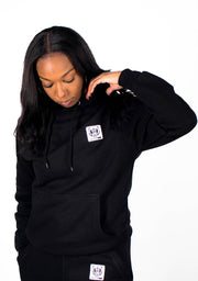 Bare All Essential Patch Hoodie (Black) - Bare All Clothing