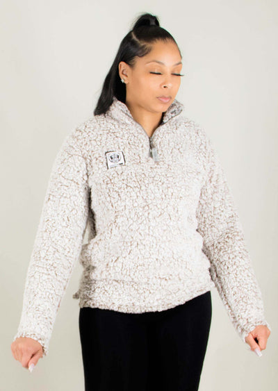 Bare All Sherpa 1/4 Zip (Light Cream) - Bare All Clothing
