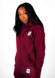 Bare All Essential Patch Hoodie (Maroon) - Bare All Clothing