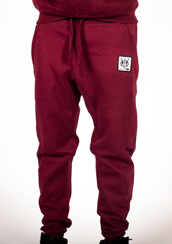 Bare All Essential Patch Joggers (Maroon) - Bare All Clothing