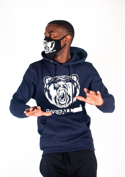 Bare All Hoodie (Navy/White) - Bare All Clothing