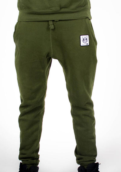 Bare All Essential Patch Joggers (Olive) - Bare All Clothing