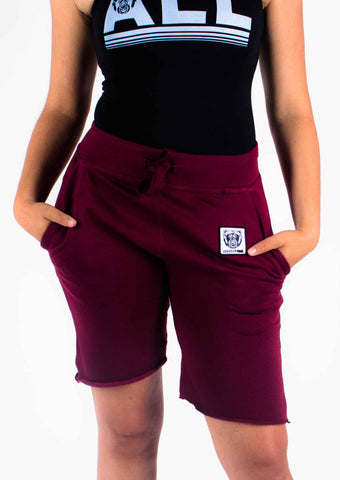 Bare All Sweat Shorts (Maroon) - Bare All Clothing