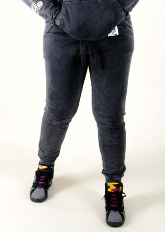 Bare All Vintage Patch Joggers (Black) - Bare All Clothing