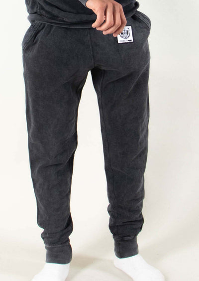 Bare All Vintage Patch Joggers (Black) - Bare All Clothing