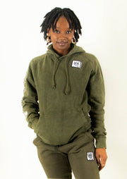 Bare All Vintage Patch Hoodie (Olive) - Bare All Clothing